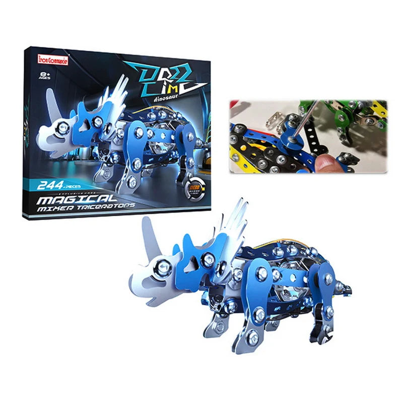 244-Piece Metal Dinosaur Construction Set – Triceratops