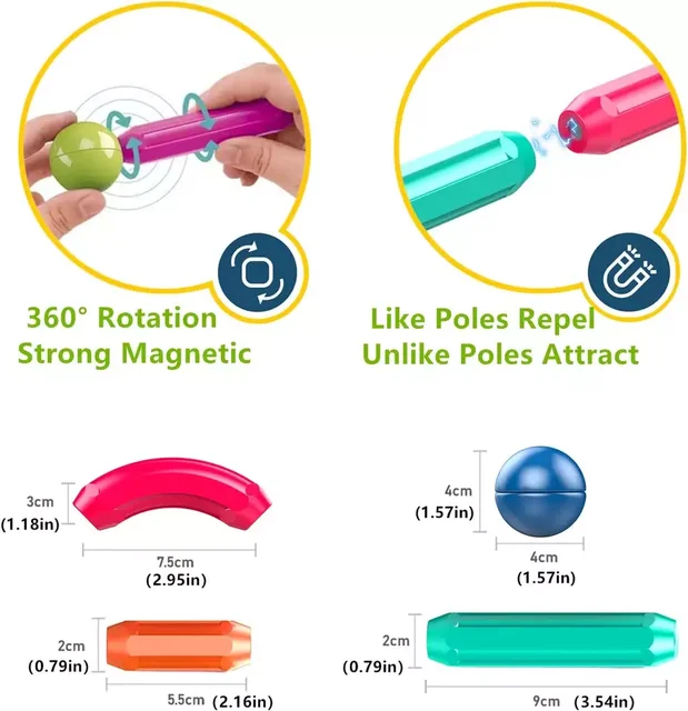 64 Pcs Magnetic Sticks