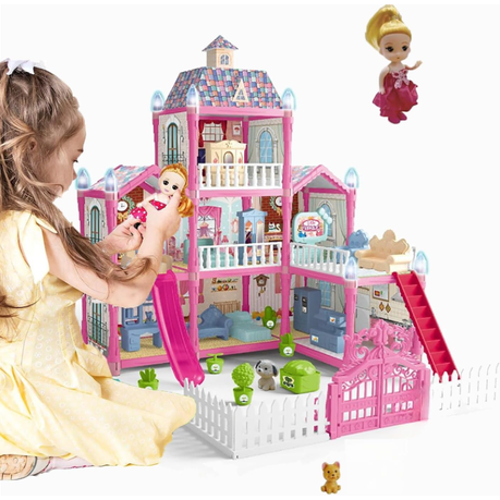 Villa Role Play Set – 115 Pieces with Lights & Slide