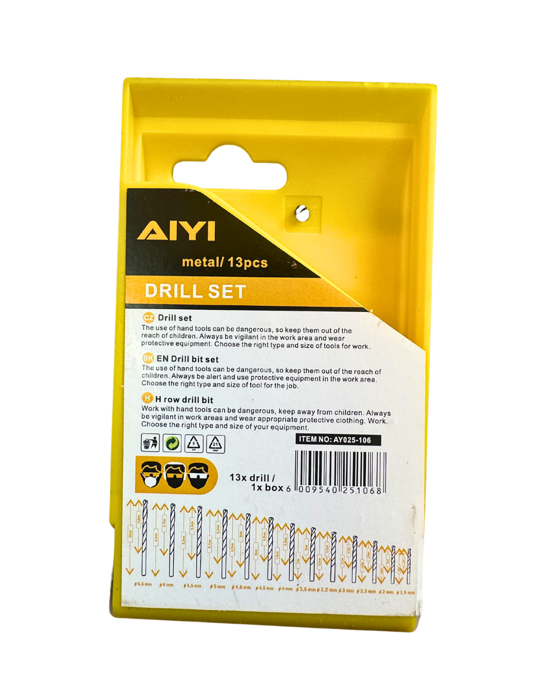 AIYI 13-Piece HSS Metal Drill Bit Set