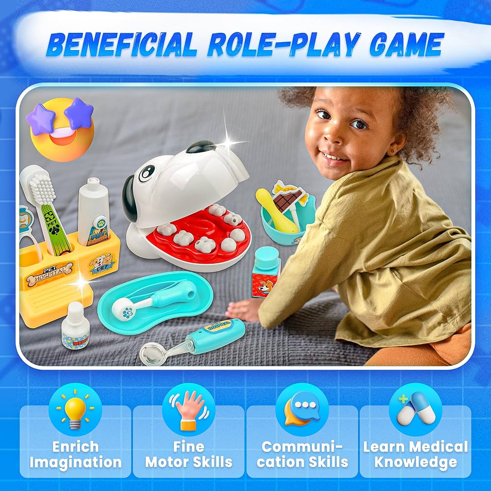 17-Piece Pet Dentist Pretend Play Set