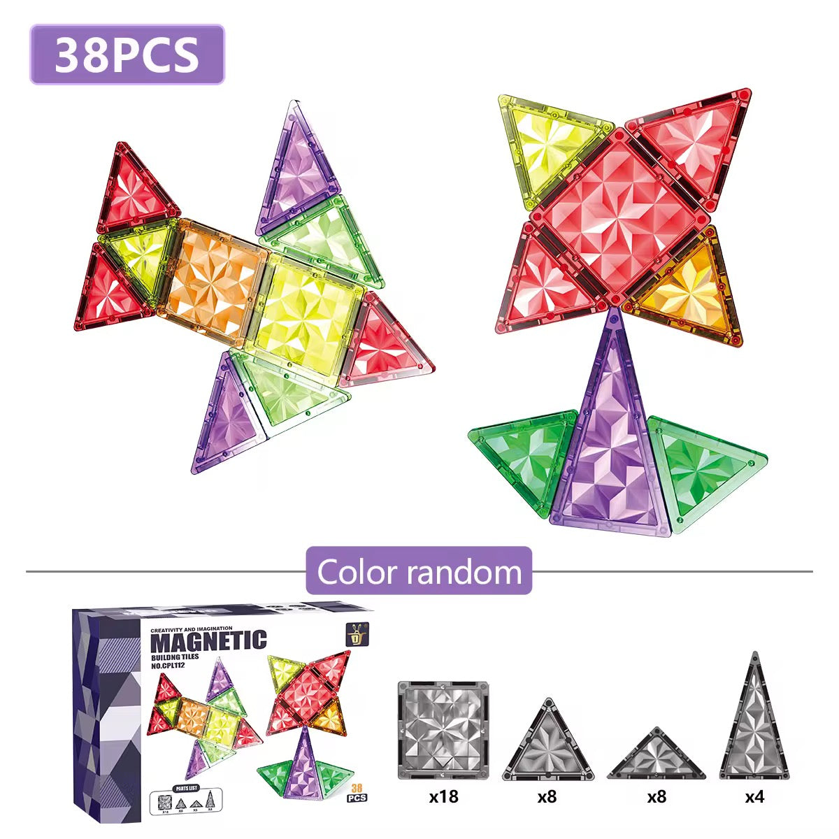 Magnetic Building Tiles 38P