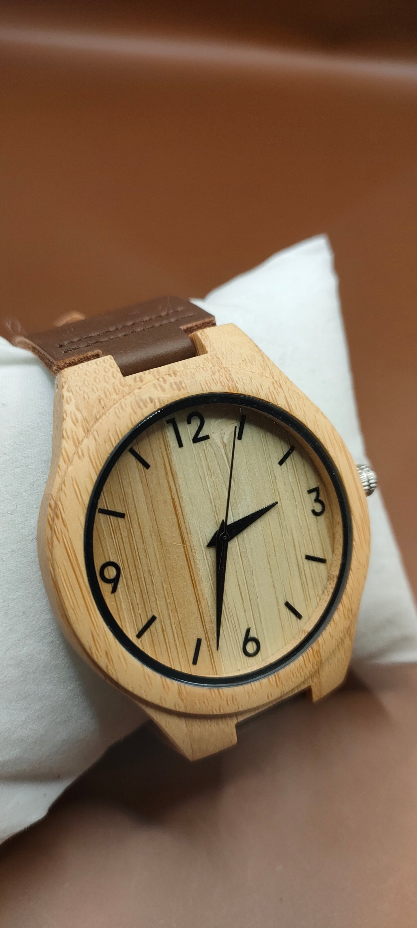 Wooden Watches, Leather & Fabric Straps - Cream & Hazel