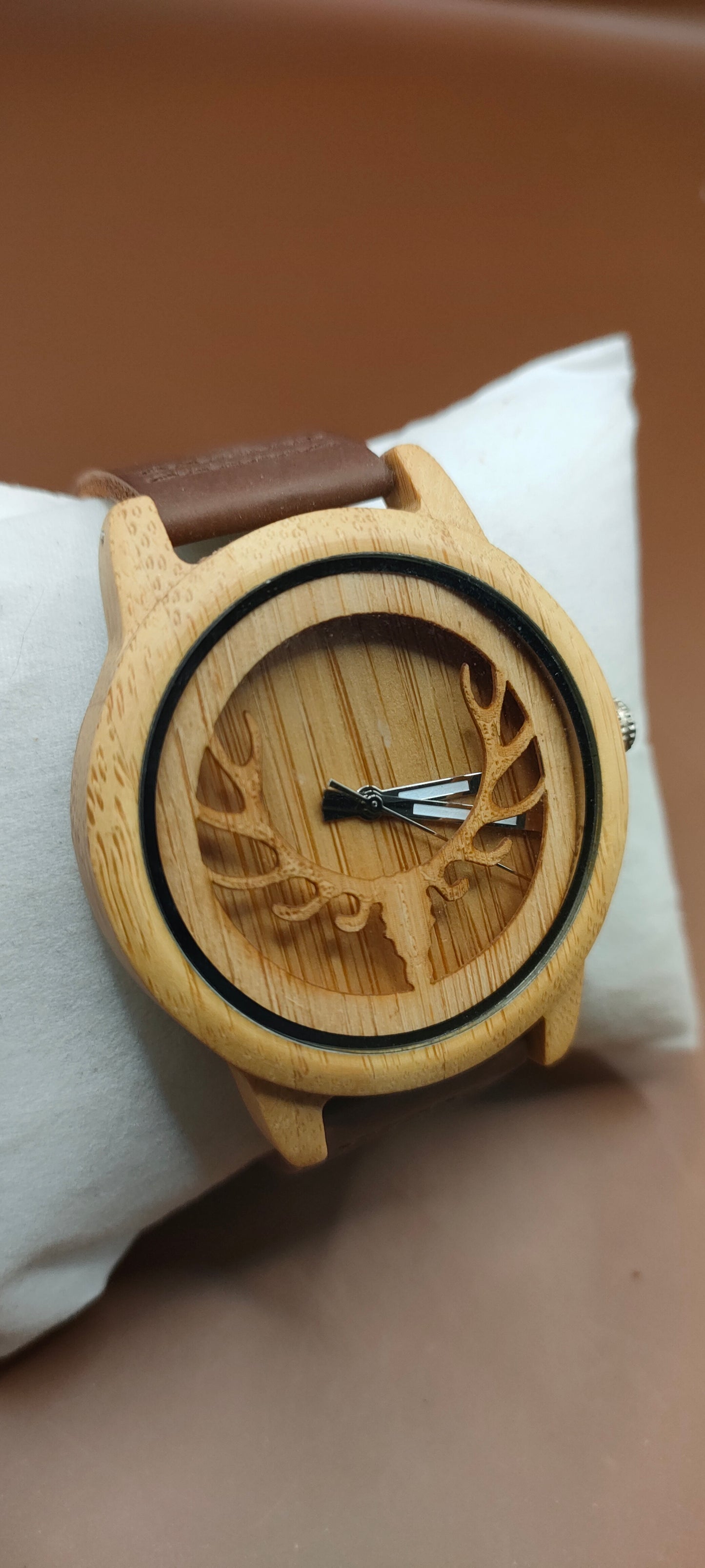 Wooden Watches, Leather & Fabric Straps - Cream & Hazel