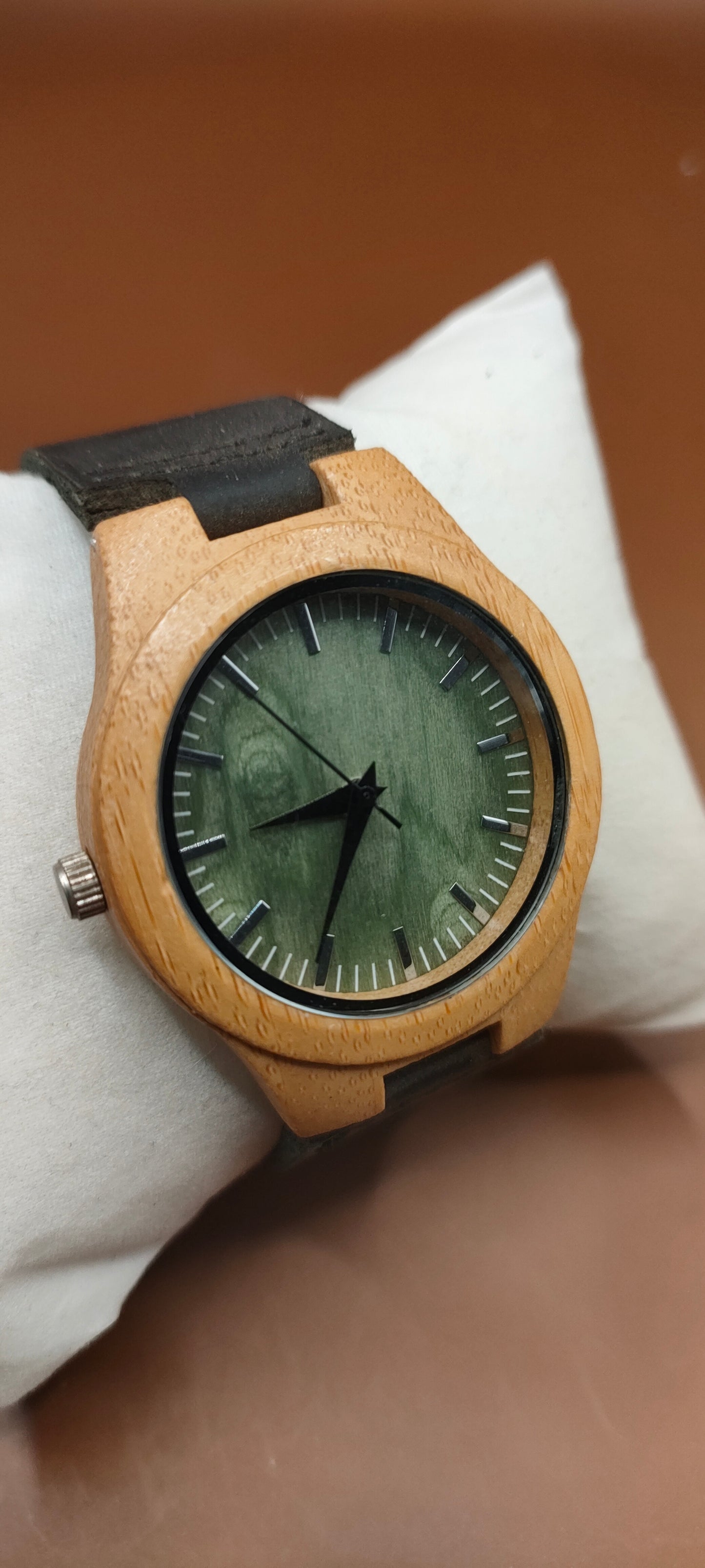 Wooden Watches, Leather & Fabric Straps - Cream & Hazel