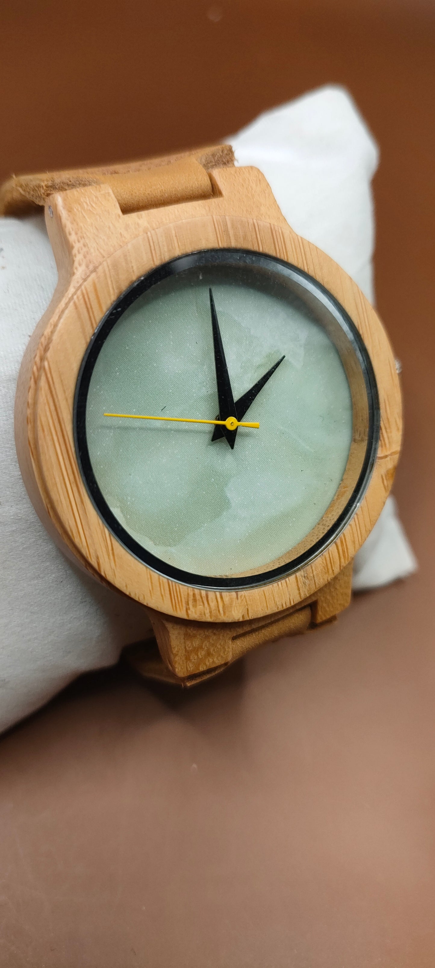 Wooden Watches, Leather & Fabric Straps - Cream & Hazel