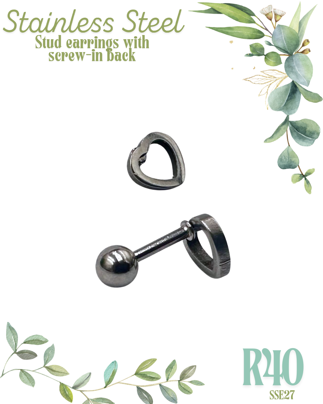 Heart Stainless Steel Earrings SSE25-27
