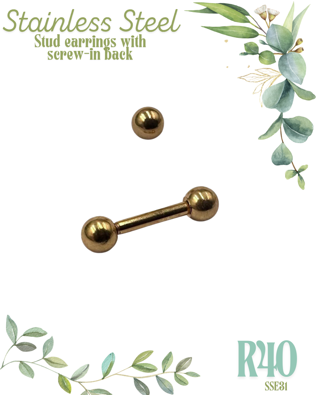 Stud Stainless Steel Earrings SSE31-33