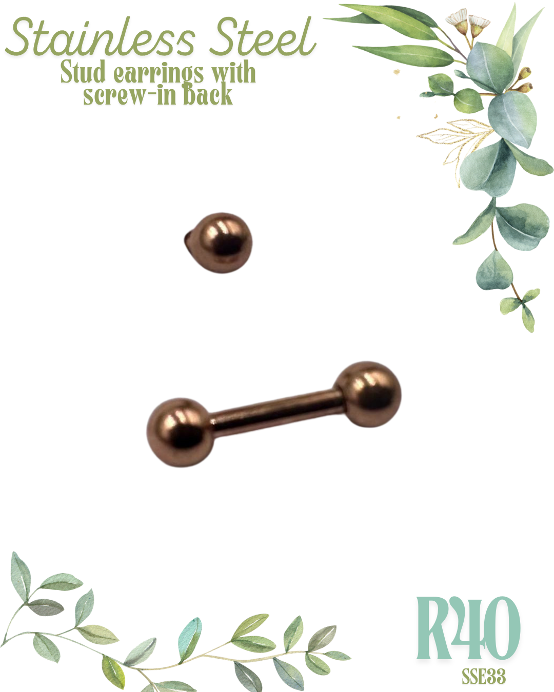 Stud Stainless Steel Earrings SSE31-33
