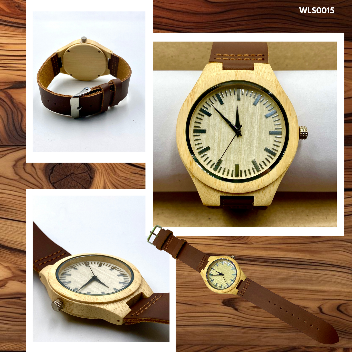Wooden Watches - Leather Straps (WLS0011-13,15,16,18)