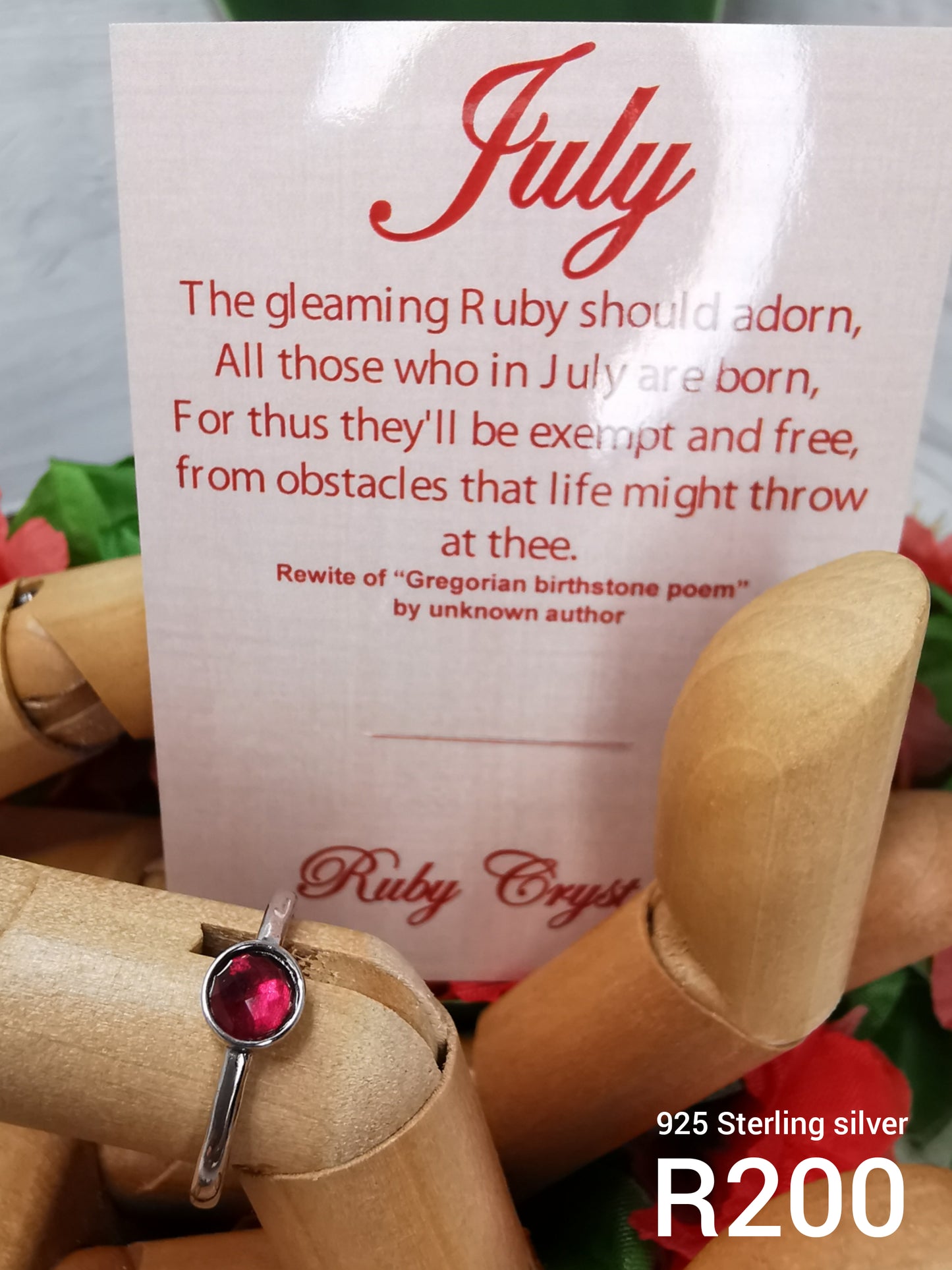Birthstone S925 Rings - Adjustable