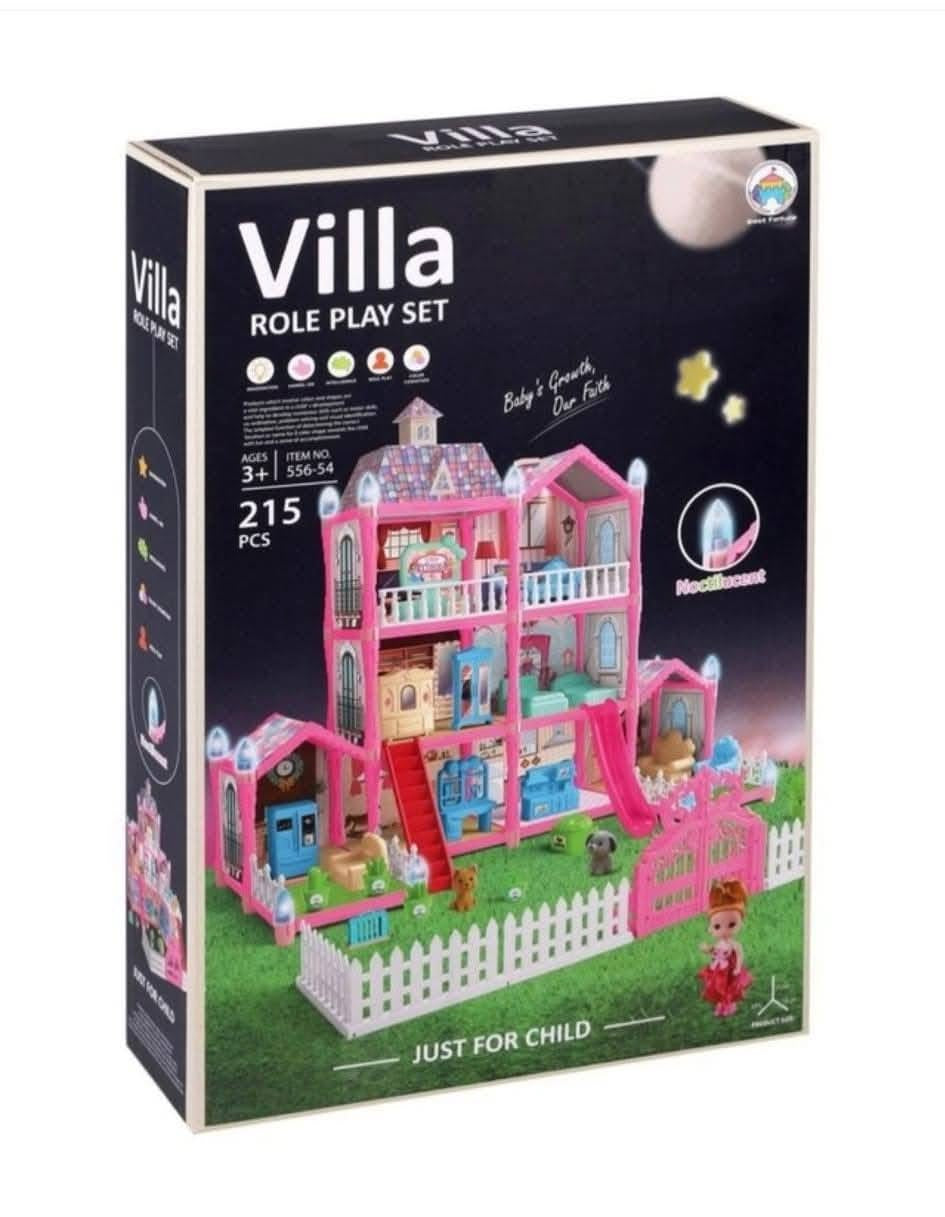 Villa Role Play Set – 115 Pieces with Lights & Slide