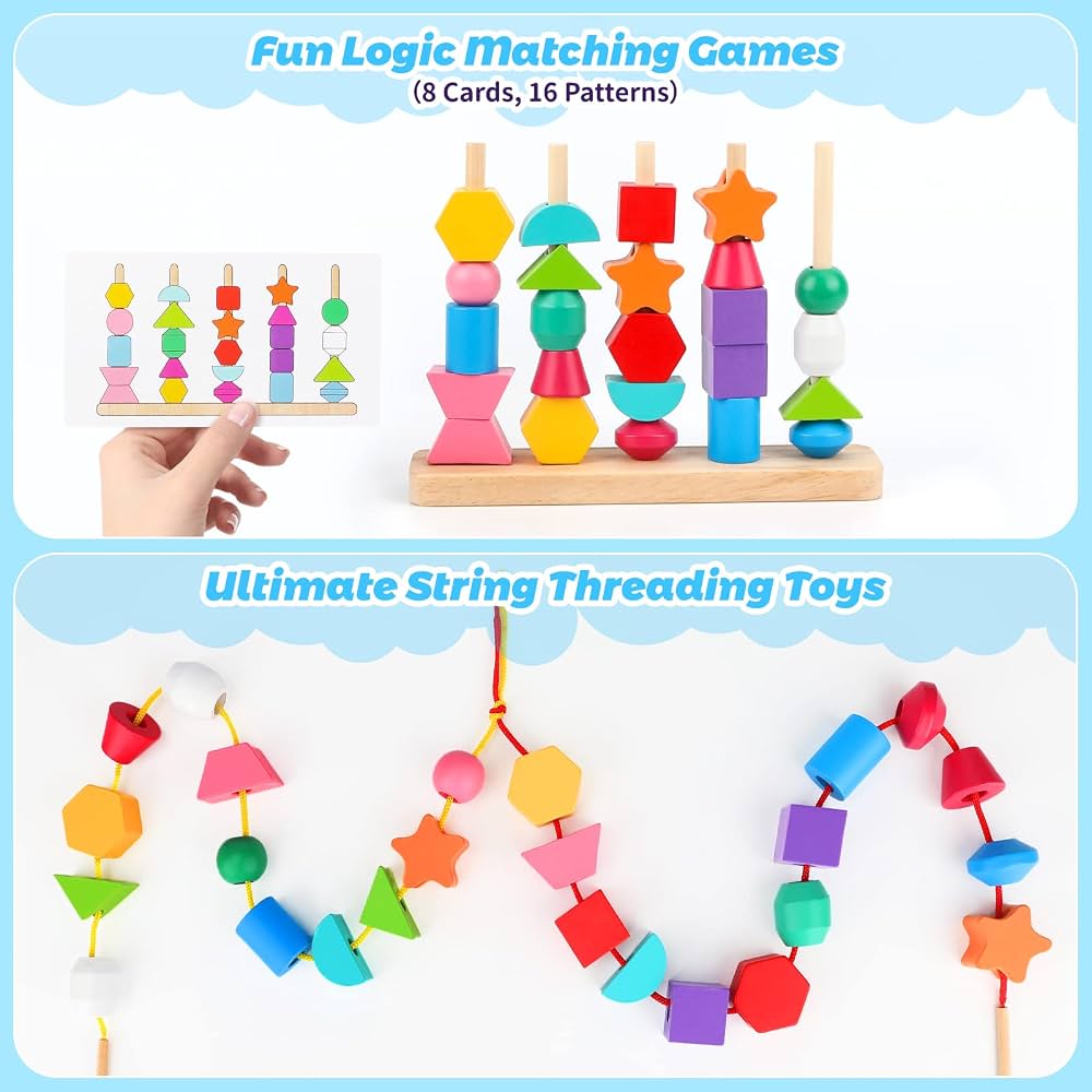 Wooden Shape Stacking & Pattern Matching Game