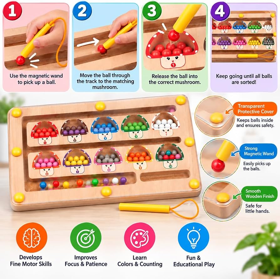 Edu Wooden Magnetic Maze