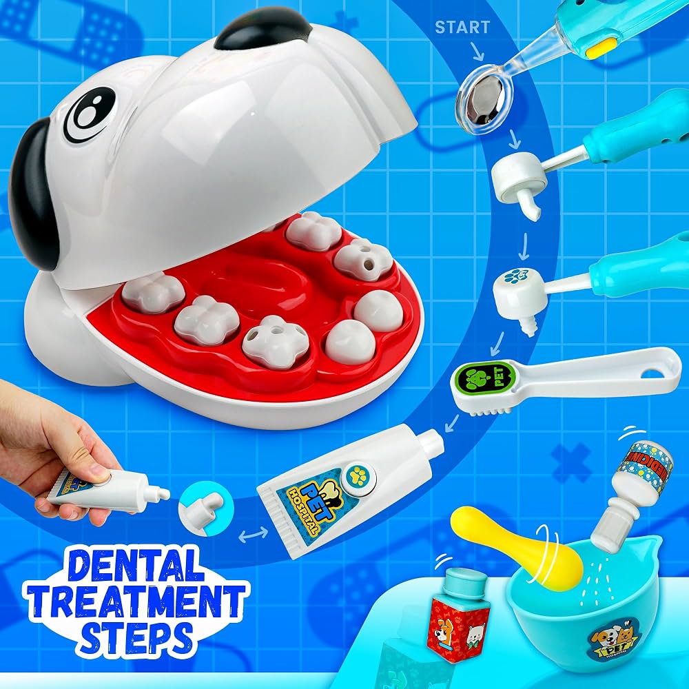 17-Piece Pet Dentist Pretend Play Set