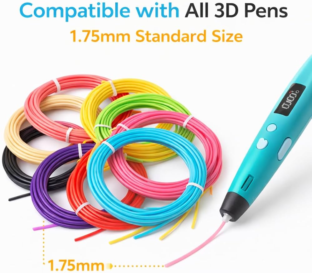PLA 3D Printing Pen Filament Refill – 10 Colours