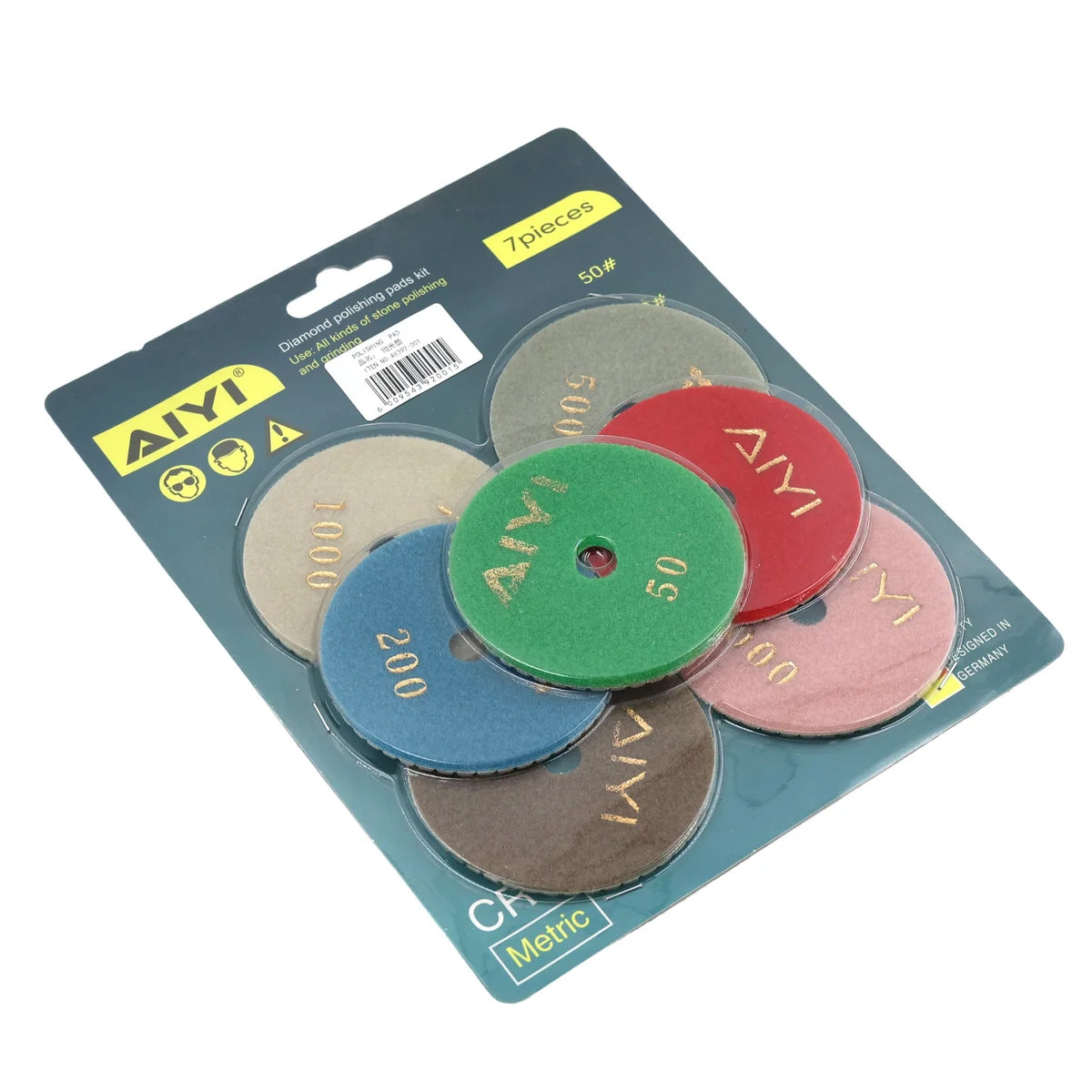 AIYI 7-Piece Diamond Polishing Pad Set (50#–3000# Grit)