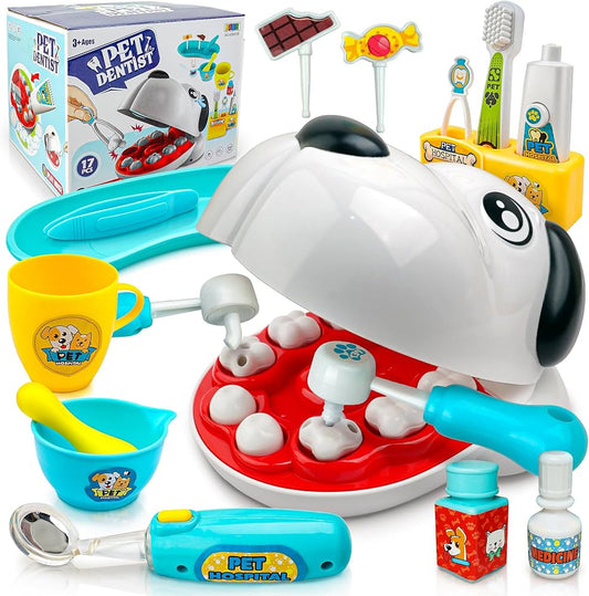 17-Piece Pet Dentist Pretend Play Set