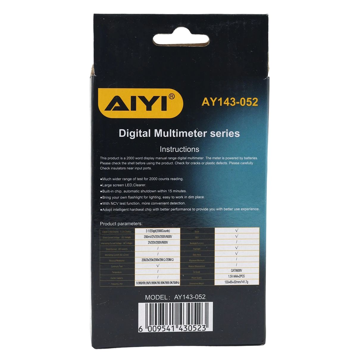 AIYI Digital Multimeter AY143-052 (CAT II 600V)