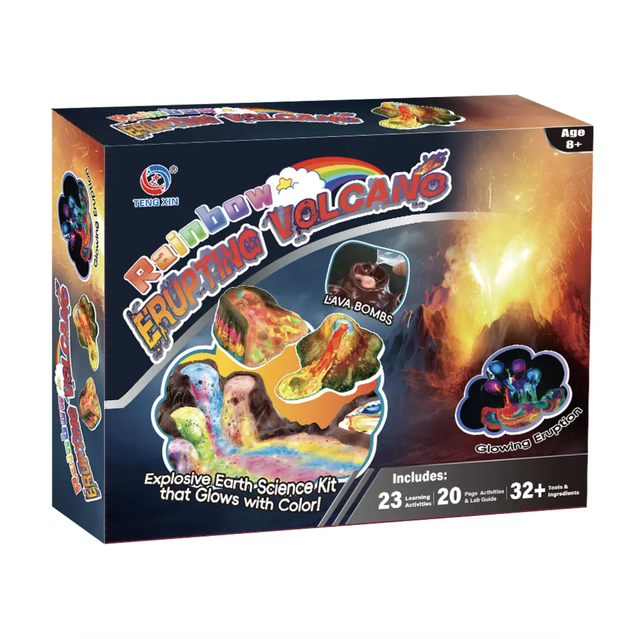 Rainbow Erupting Volcano Science Kit – Glow & Colour Effects