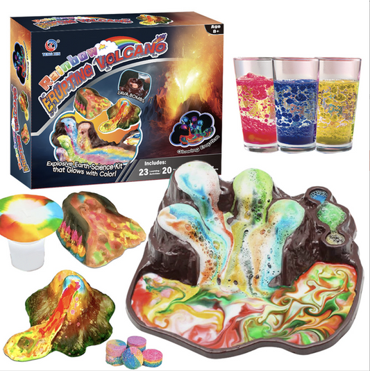 Rainbow Erupting Volcano Science Kit – Glow & Colour Effects