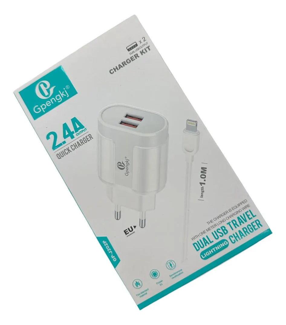 Dual USB Travel Lightning Charger Kit iPhone