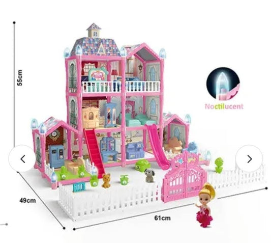 Villa Role Play Set – 115 Pieces with Lights & Slide