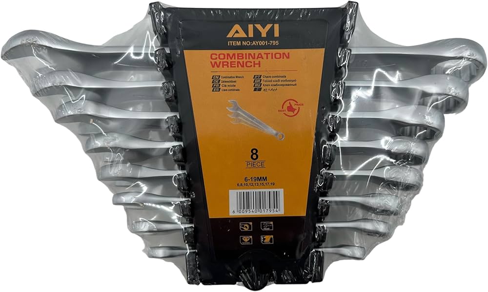 AIYI 8-Piece Combination Wrench Set (6-19mm)
