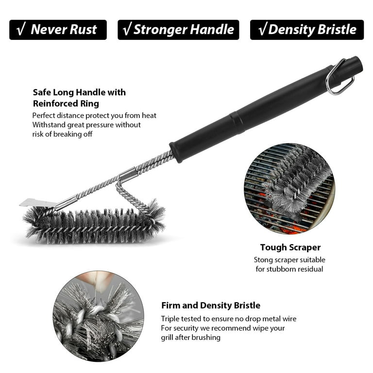 OWSOM Barbecue Cleaning Brush with Scraper
