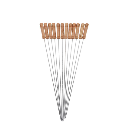 OWSOM Wood-Handled Barbecue Skewers – 10 Piece Set (42cm)