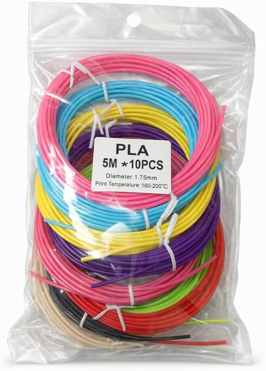 PLA 3D Printing Pen Filament Refill – 10 Colours