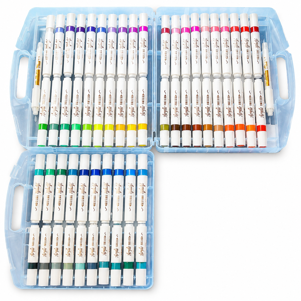 60-Colour Acrylic Marker Set with Carry Case