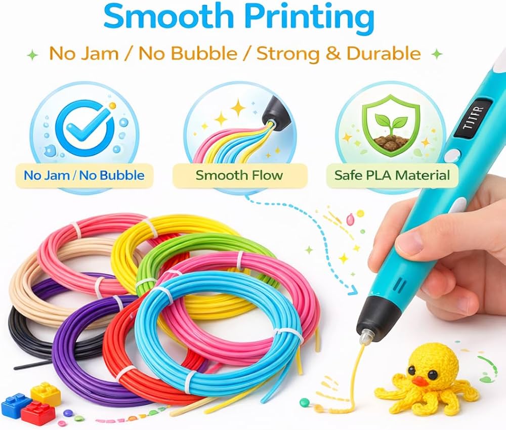 PLA 3D Printing Pen Filament Refill – 10 Colours