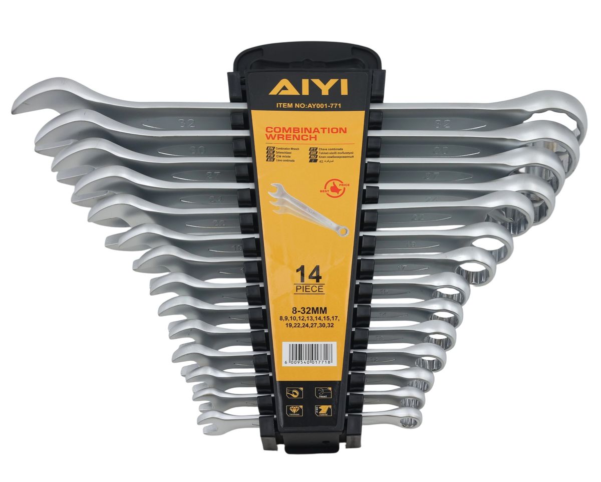 AIYI 14-Piece Combination Wrench Set (8-32mm)