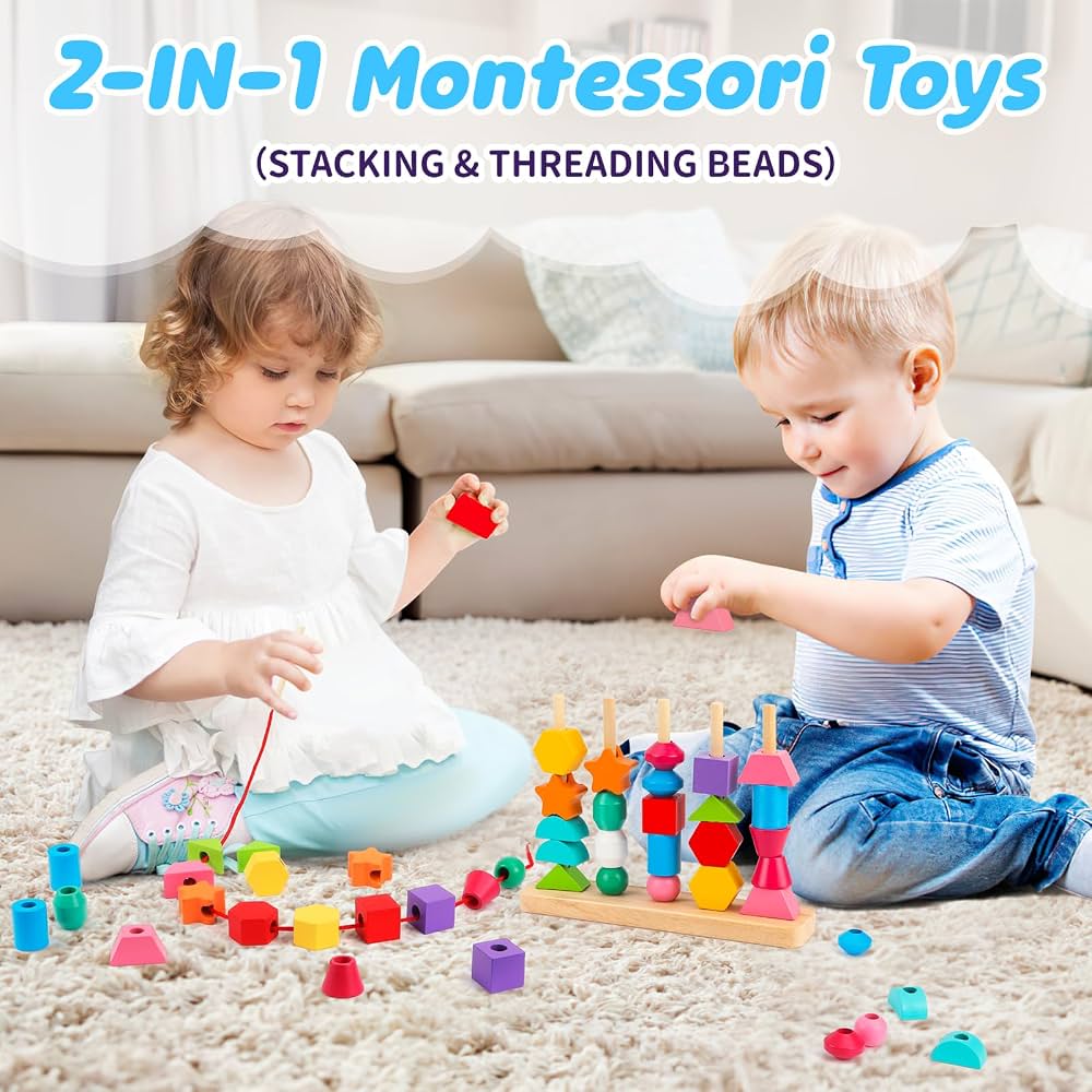 Wooden Shape Stacking & Pattern Matching Game