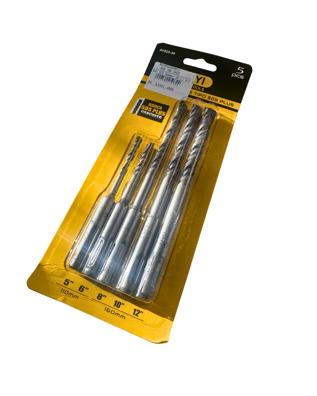 AIYI 5-Piece SDS Plus Masonry Drill Bit Set