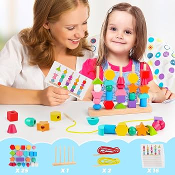 Wooden Shape Stacking & Pattern Matching Game
