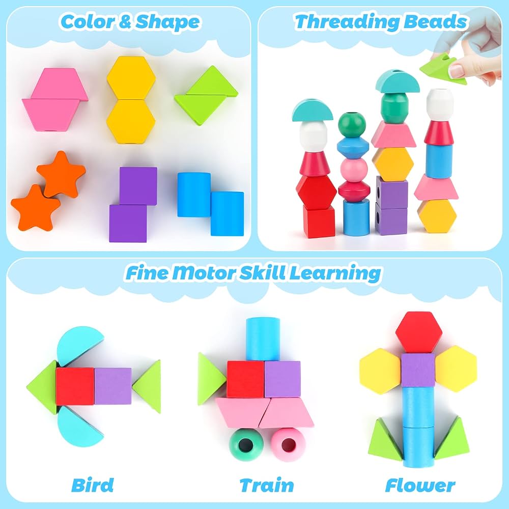 Wooden Shape Stacking & Pattern Matching Game
