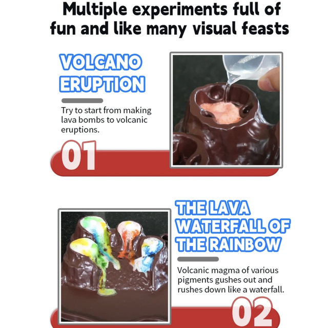 Rainbow Erupting Volcano Science Kit – Glow & Colour Effects