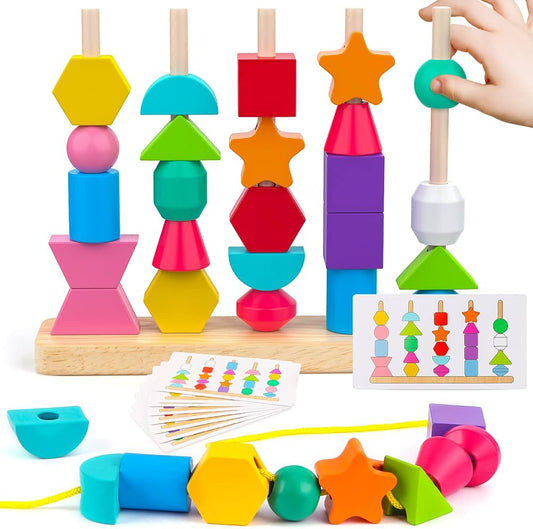 Wooden Shape Stacking & Pattern Matching Game