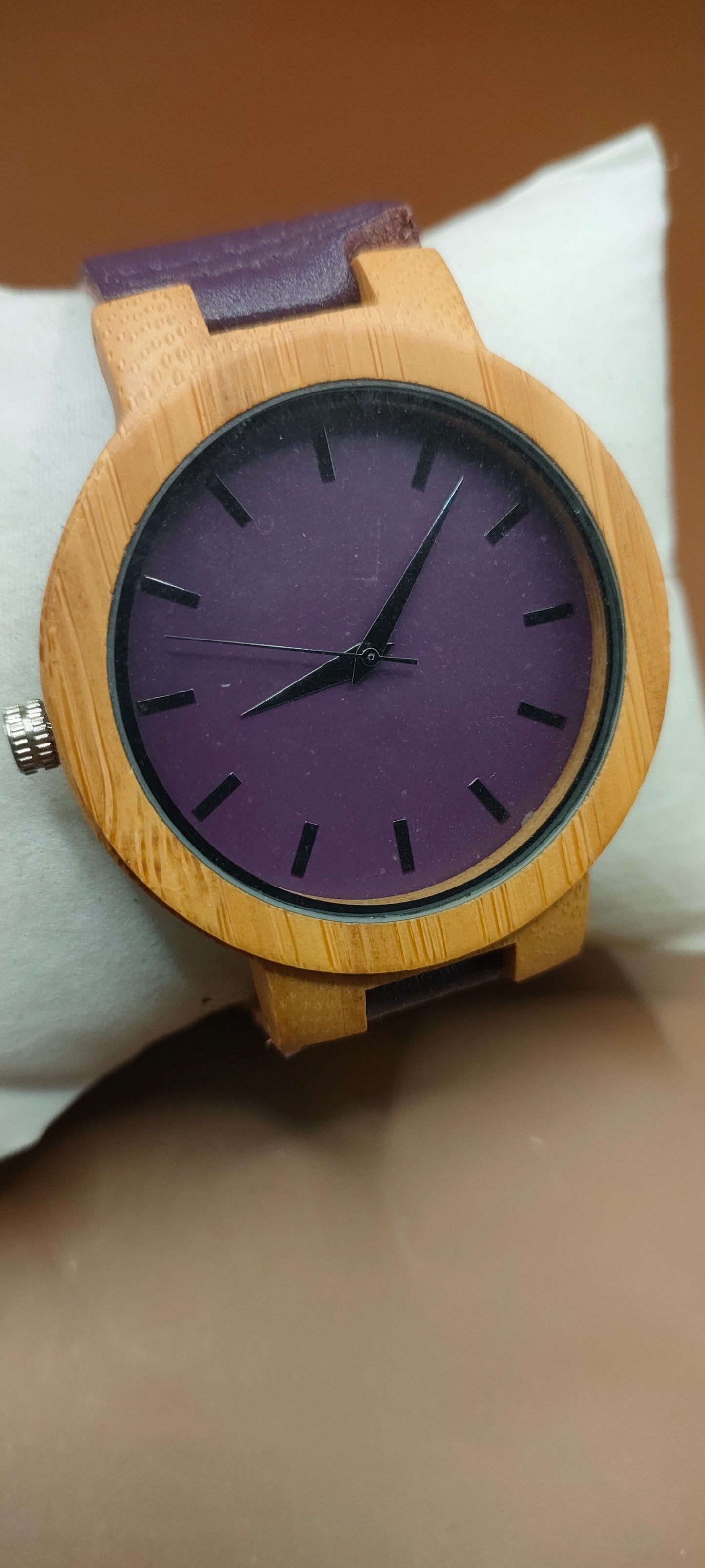 Wooden Watches, Leather & Fabric Straps - Cream & Hazel