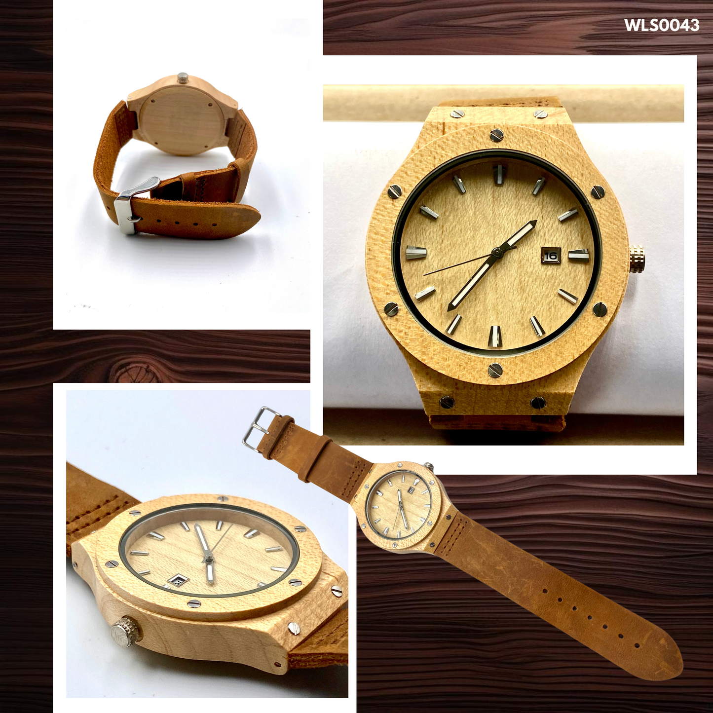 Wooden Watches - Leather Straps (WLS0043,44,46,47,50)