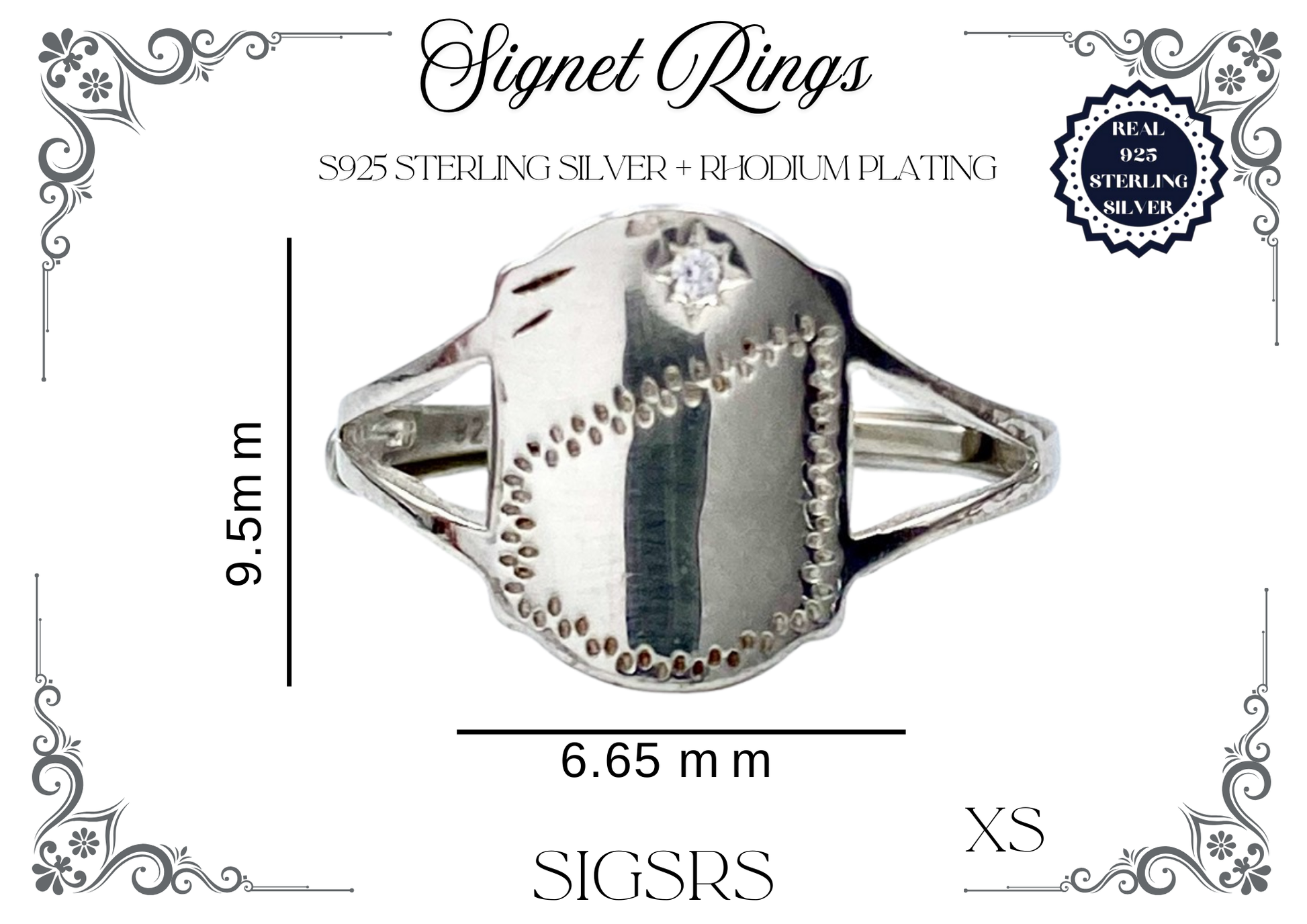 Signet Rings Shield Rinh Signet Rings - Sterling Silver + Rhodium Plating (Shield) – Warehouse 4 All