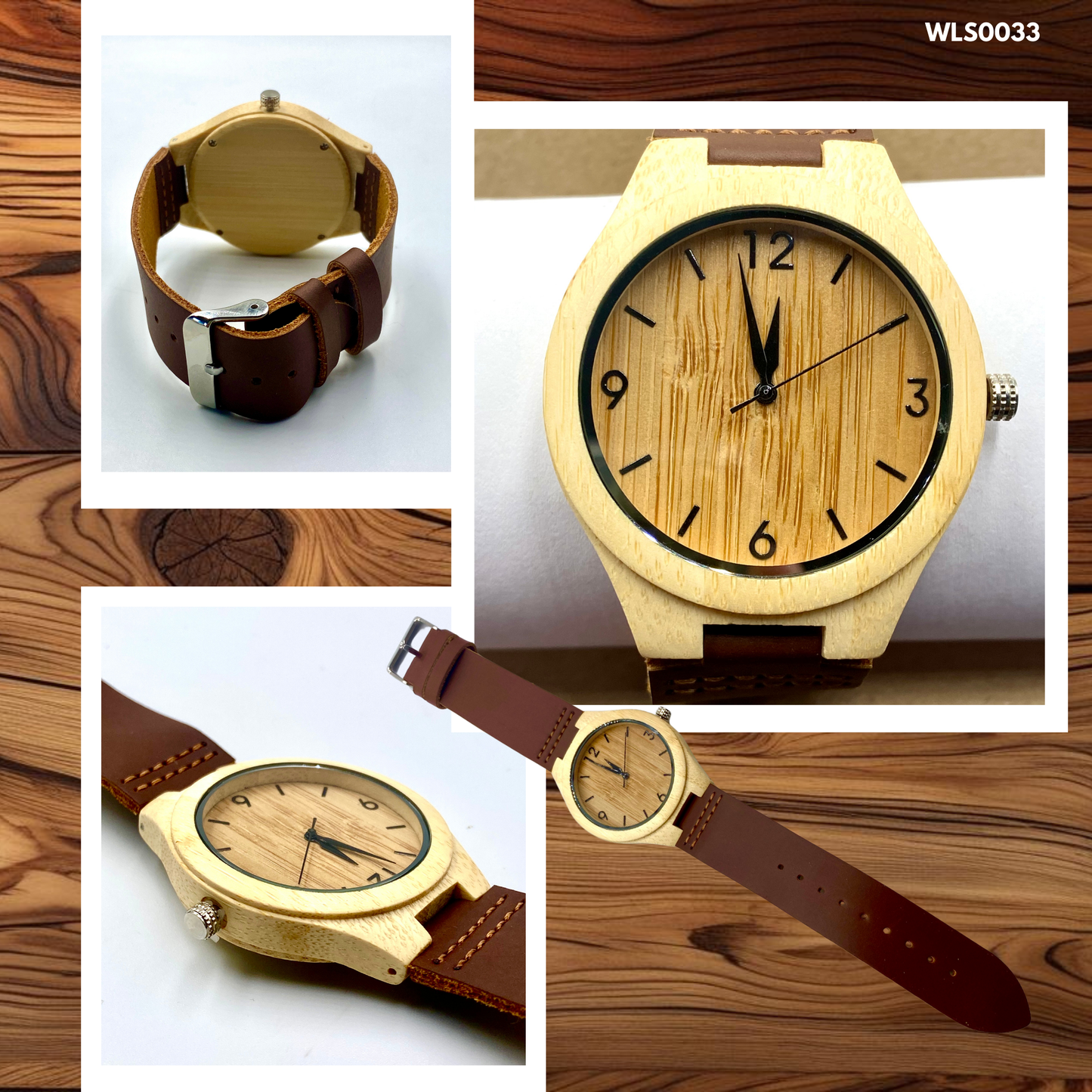 Wooden Watches - Leather Straps (WLS0025,26,28,33,36,40)