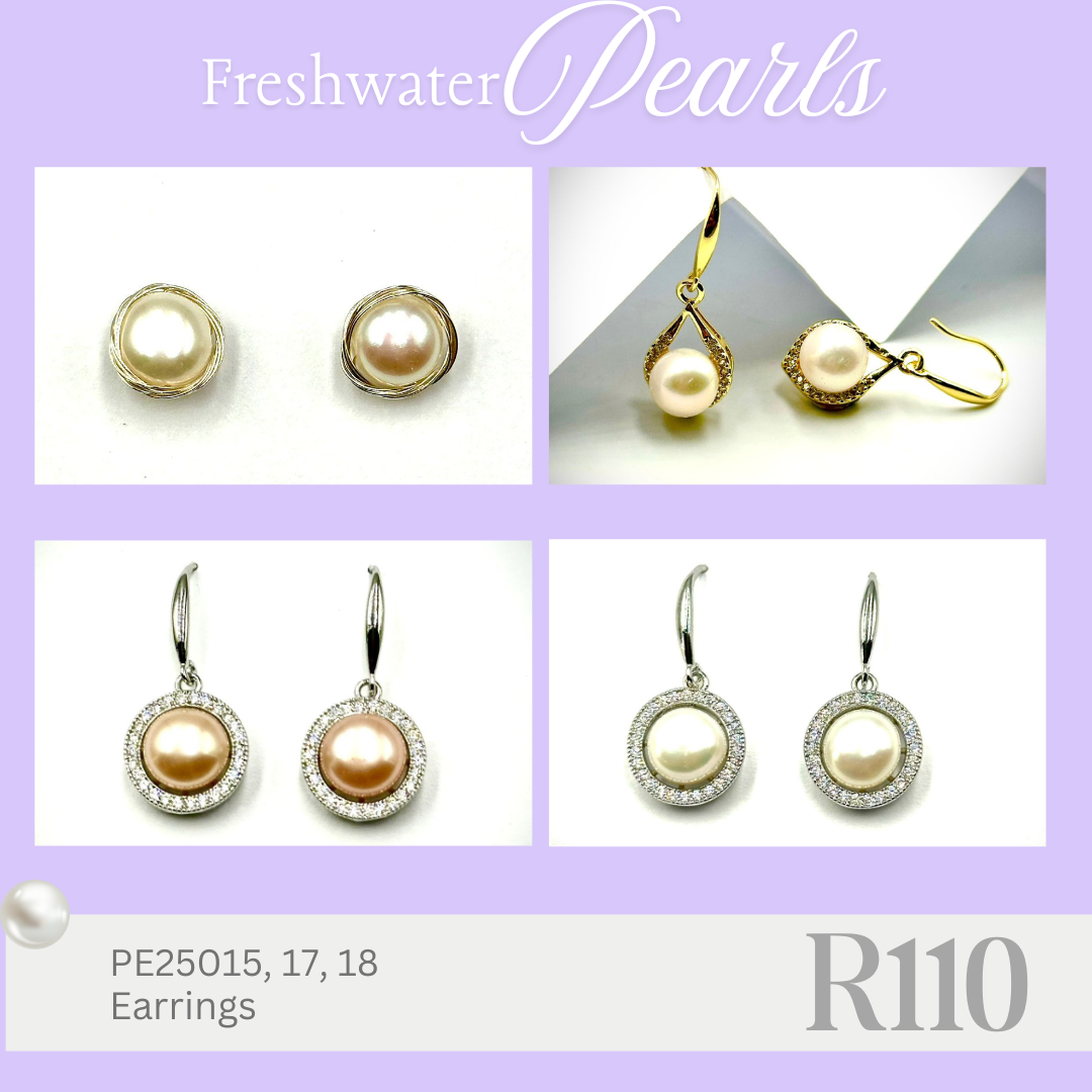 Pearl Earrings (PE25015, 17, 18)