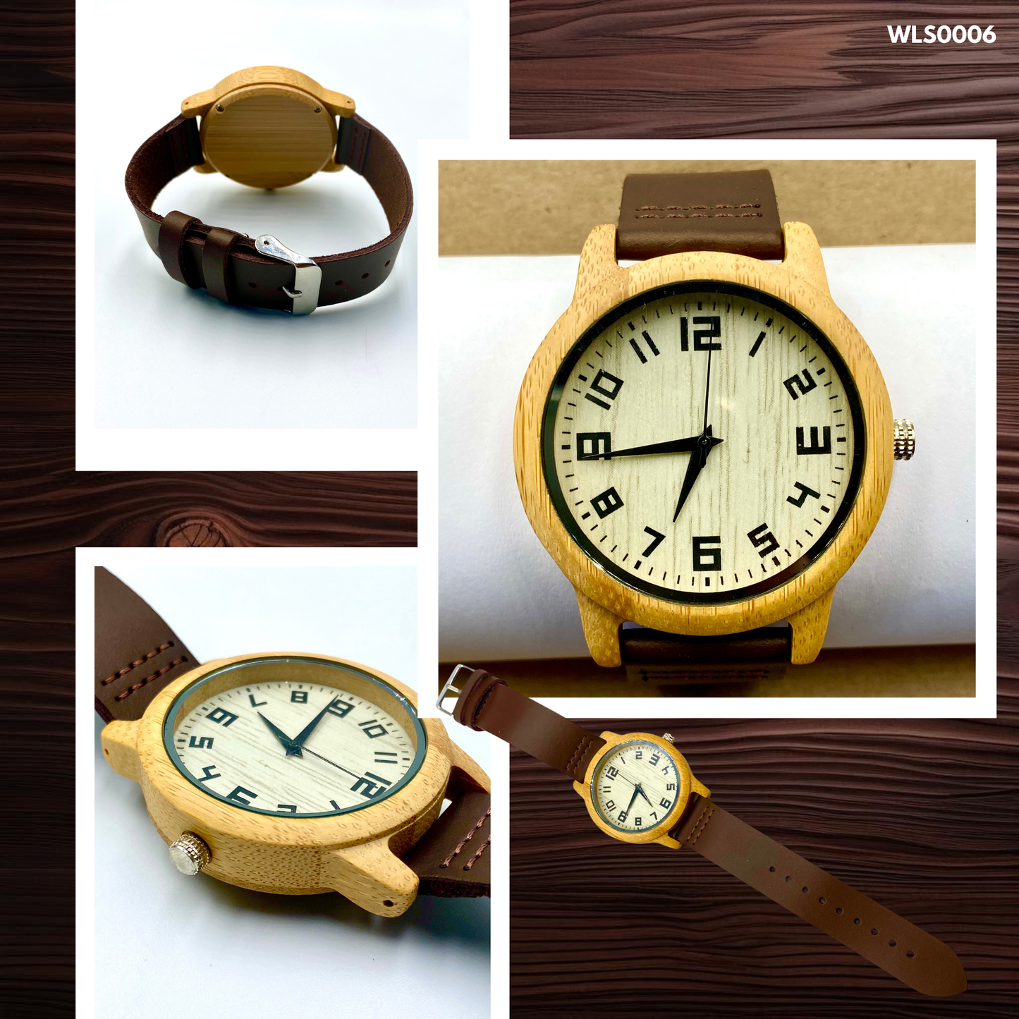 Wooden Watches - Leather Straps (WLS0002-6,8,9)