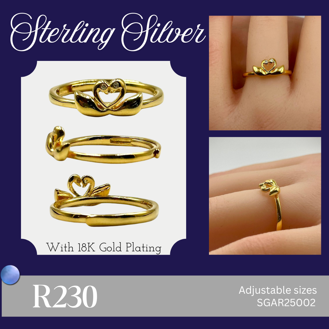 Sterling Silver/ Gold Plated Rings (SAR25002, SGAR25002)