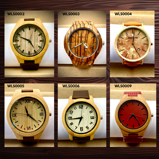 Wooden Watches - Leather Straps (WLS0002-6,8,9)