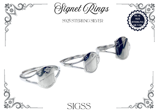 Signet Rings - Sterling Silver (Shield)