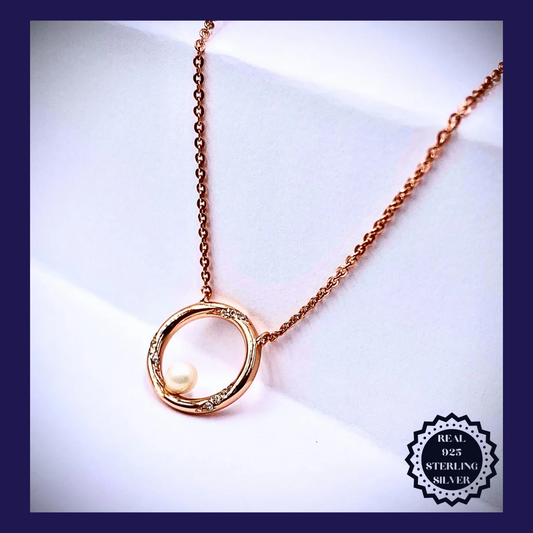 Sterling Silver - Rose Gold Necklace (SRG25002)